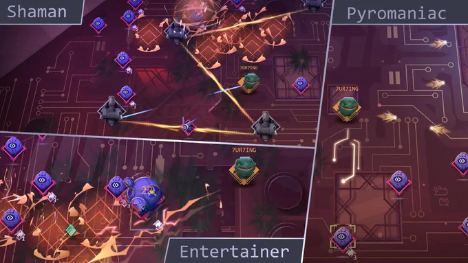 Shaman, Pyromaniac, Entertainer builds