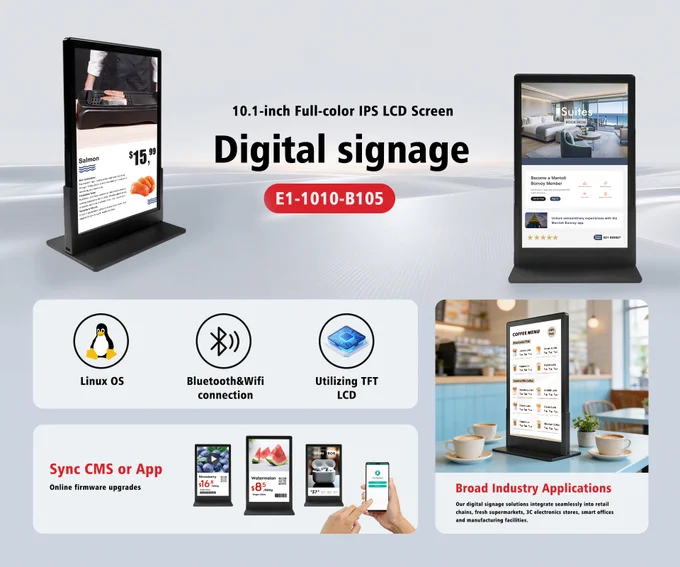 VMAX Digital Signage E1-1010-B105: Boost Operational Efficiency with Wireless, Customizable Business Displays.