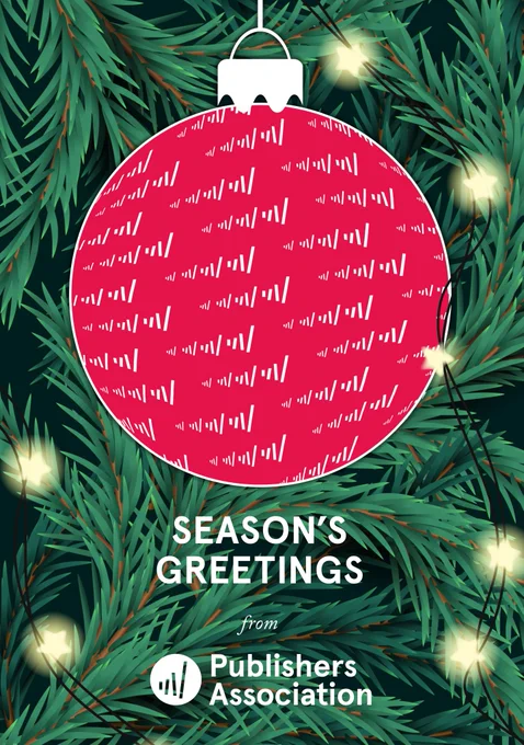 A big red shiny bauble on a Christmas tree featuring the PA logo.