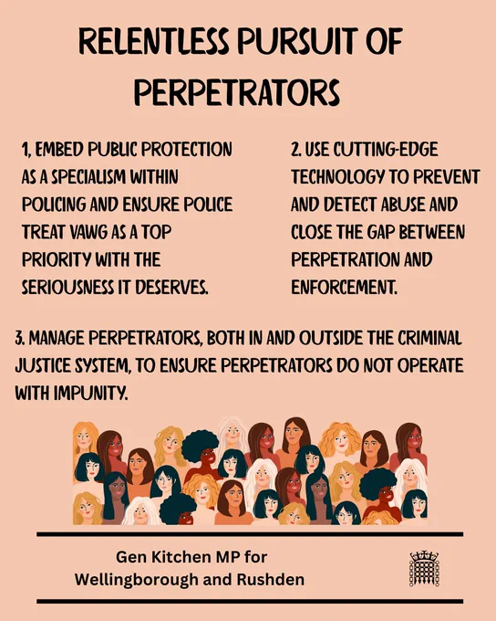 relentless pursuit of perpetrators

1, Embed public protection as a specialism within policing and ensure police treat VAWG as a top priority with the seriousness it deserves.

2. Use cutting-edge technology to prevent and detect abuse and close the gap between perpetration and enforcement.

3. Manage perpetrators, both in and outside the Criminal Justice System, to ensure perpetrators do not operate with impunity.