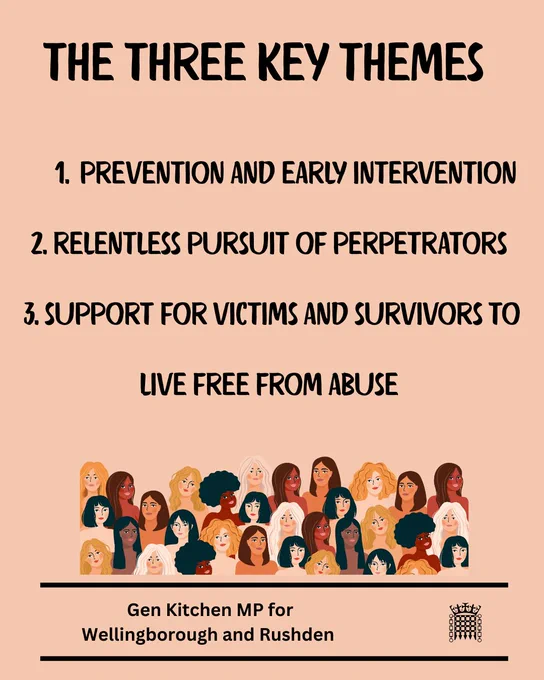 the three key themes

1. prevention and early intervention
2. relentless pursuit of perpetrators 
3. support for victims and survivors to live free from abuse