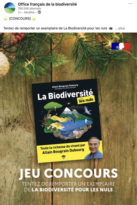 L'OFB promeut le livre d'Allain Bougrain Dubourg ! 