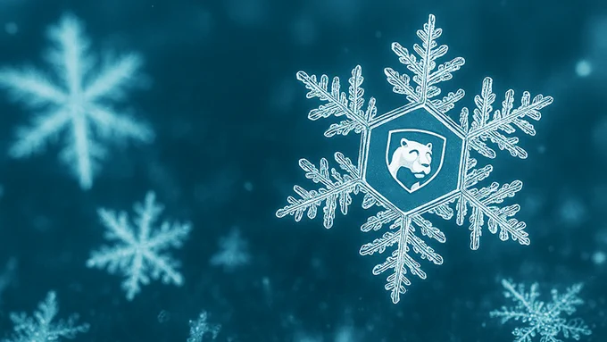 snow flake with nittany lion logo on it