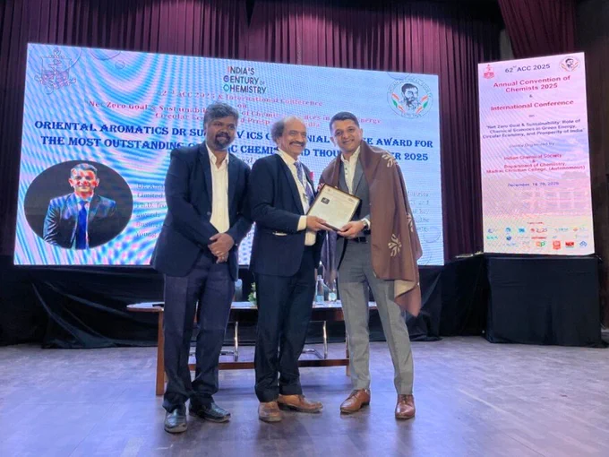 Dr. Aman Desai (Co-Founder and Director, Research and Operations) | Aether Industries | Oriental Aromatics Dr. Sukh Dev ICS Centennial Jubilee Award | Most Outstanding Organic Chemist and Thought Leader | Indian Chemical Society