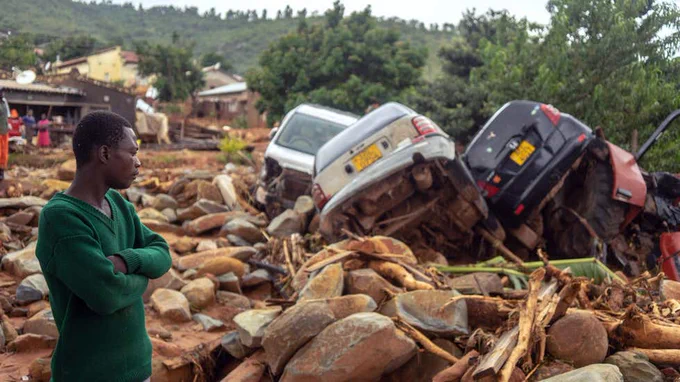 Destruction in Mozambique following Cyclone Idai