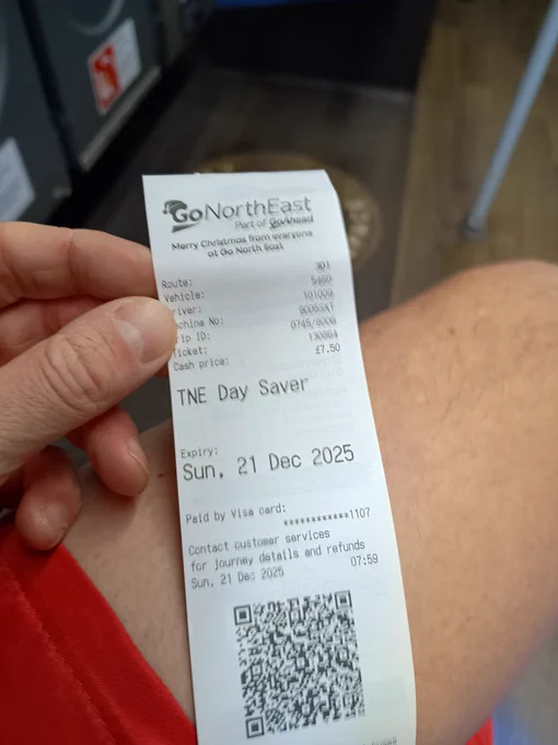 TNE Day Saver with a Go North East Santa hat logo