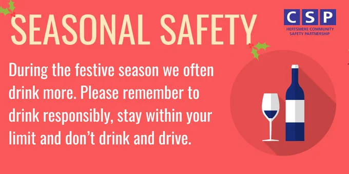 During the festive season we often drink more. Please remember to drink responsibly, stay within your limit and don’t drink and drive.