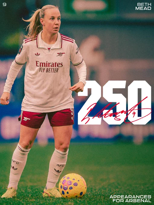 250 Arsenal appearances for Beth Mead