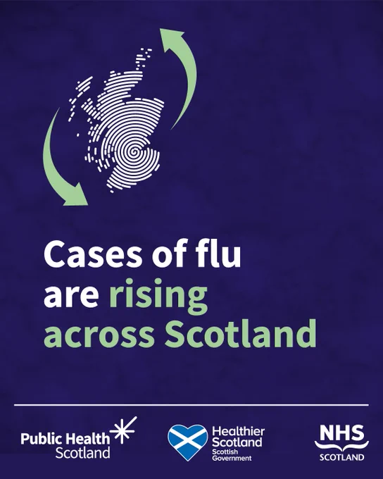 Cases of flu are rising across Scotland