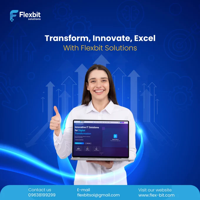 Transform, Innovate, Excel with Flexbit Solutions Digital services.
Our services:
 ✅Custom Software
 ✅SaaS Solution
 ✅Mobile Application
 ✅Web Application
Let’s code your dream into reality.
Get in touch with us:
 🌐: www.flex-bit.com
 📧: flexbitsol@gmail.com
 📞: 09638199299