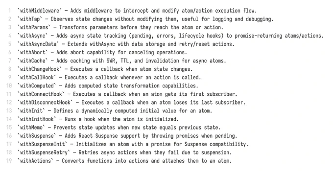 list of some extensions