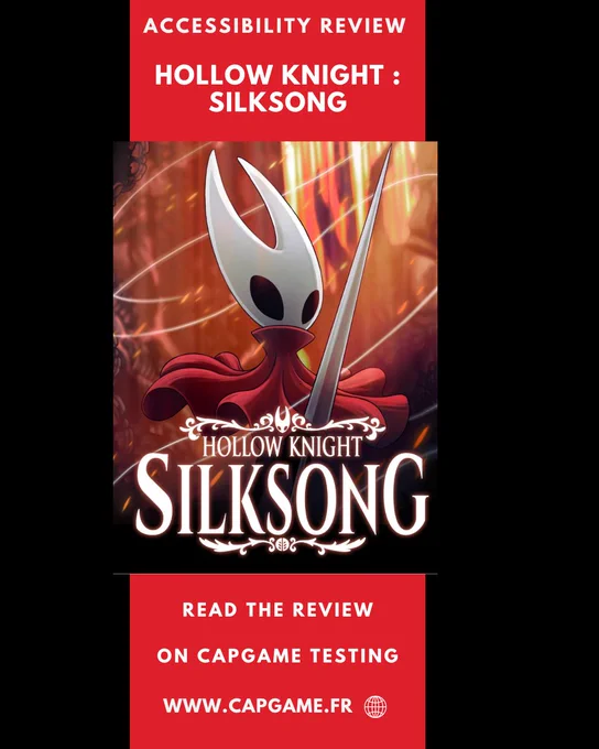 Poster for the game Hollow Knight Silksong announcing the publication of the review on www.game-lover.org/en