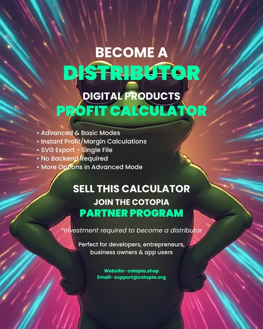 Start when you want - tell us your timeline and we'll prioritize accordingly. Apply today. Link in Bio
#cotopia #distributor #digitalproducts #Profit #calculator #SalesCareers #BusinessGrowth 