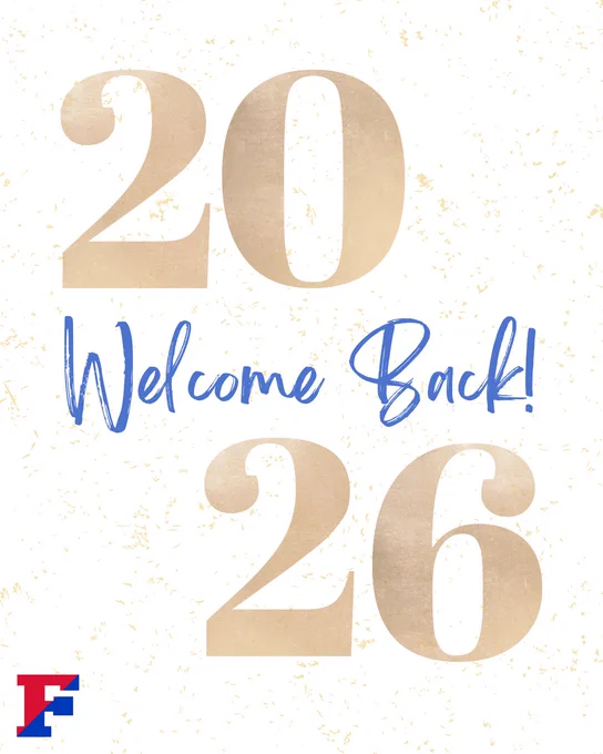 2026 welcome back! with the Fairport F logo