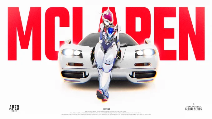 apex legends lifeline cyber kitten skin mclaren f1 supercar wallpaper banner