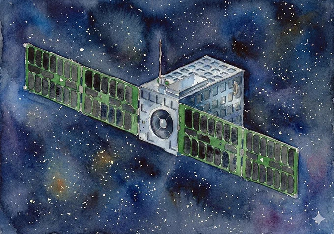 A rendering of the Solar Transition Region UltraViolet Explorer (STRUVE). Produced with AI.