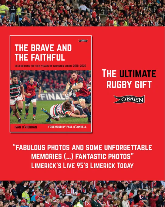 Book cover and red banner with writing