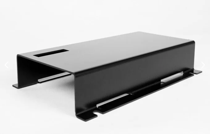 Signal Hound's black mounting bracket set on a white background.