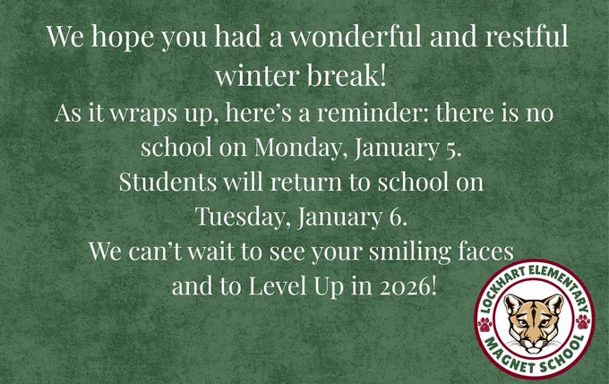 Students return Jan. 6th
