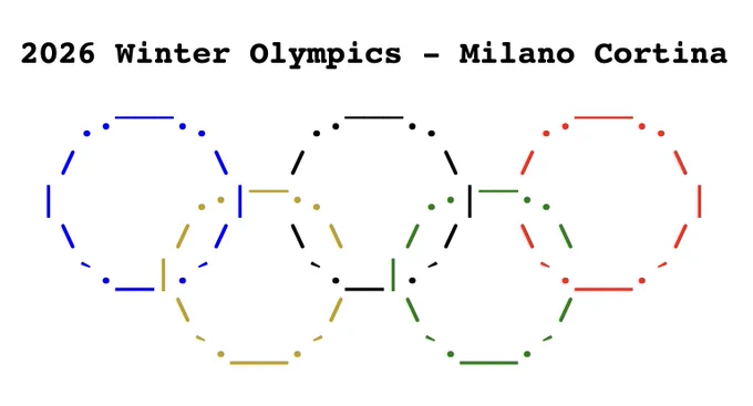 ASCII art of the Olympic Rings