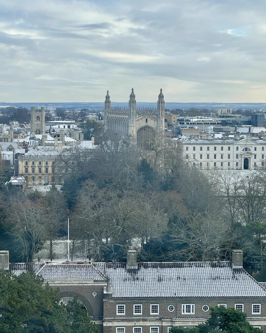 The view from the fourteenth floor of Cambridge University Library's tower