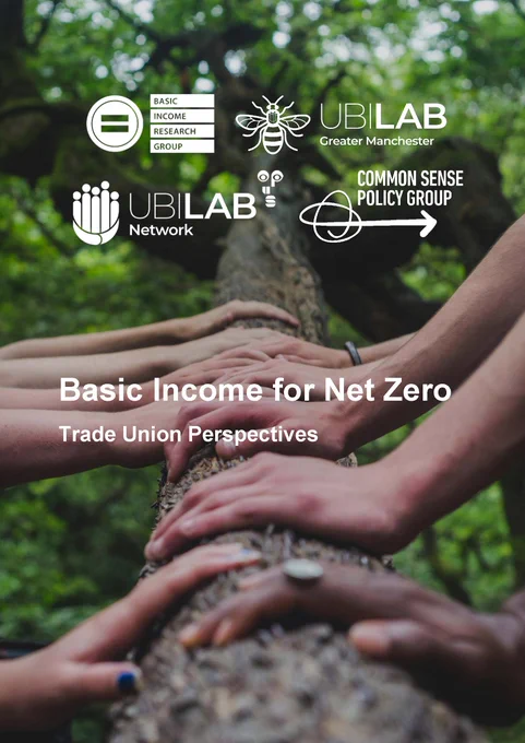 Front cover page for Basic Income for Net Zero: Trade Union Perspectives