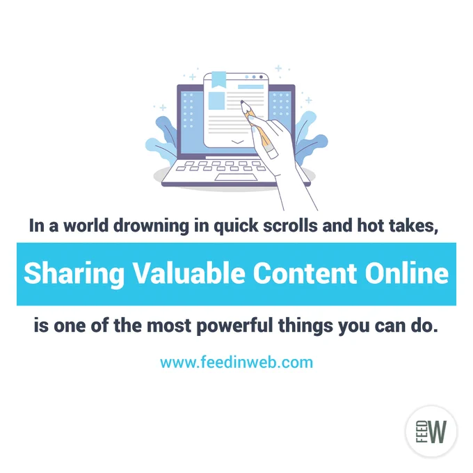 Sharing valuable content online is one of the most powerful things you can do.

That's why we built FeedinWeb.  
A quiet space where deep thoughts actually get read.  
Where your words reach real people – not just the algorithm's mood of the day.