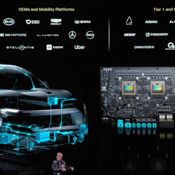 Aeva and other Tier 1 Partners of NVIDIA during CES keynote by Jensen Huang 