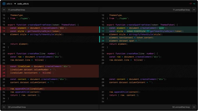Split diffs
