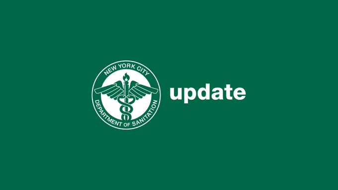 Graphic of sanitation logo with word Update