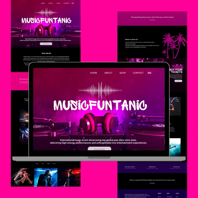 Global Vibes, Digital Stage, Powerful Design.

Our Website & UI/UX Design for Musicfuntanic brings global concerts to life online with bold visuals, smooth flow, & event ready energy.

DM us to elevate your brand with premium UI/UX.