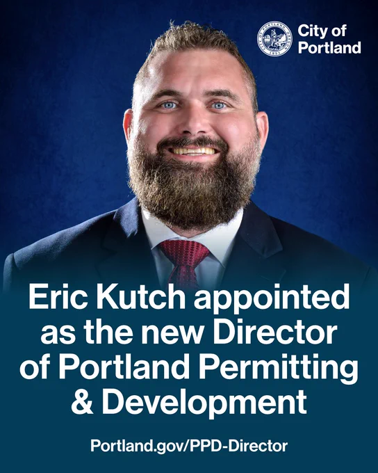 This is a photograph of Eric Kutch, the newly appointed director of Portland Permitting and Development.