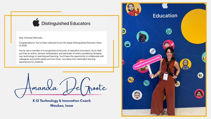 Amanda DeGroote, Apple Distinguished Educator 2026