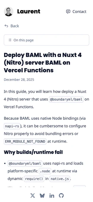 Screenshot of https://laurentcazanove.com/blog/baml-nitro-vercel-deployment