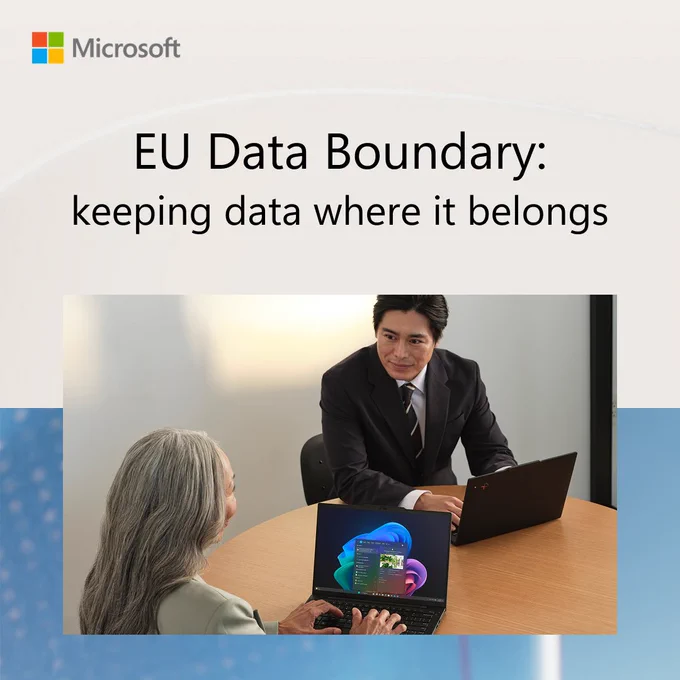 Text reads: "EU Data Boundary:
keeping data where it belongs"
