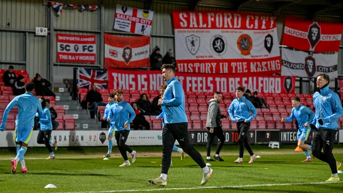 Photos of the Town side getting geared up ahead of kick-off at the Peninsula Stadium.
