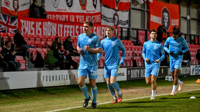 Photos of the Town side getting geared up ahead of kick-off at the Peninsula Stadium.