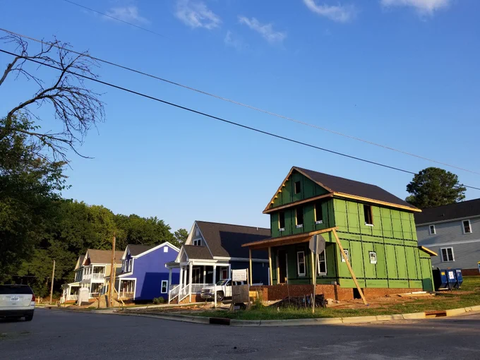 Homes under construction in Raleigh 