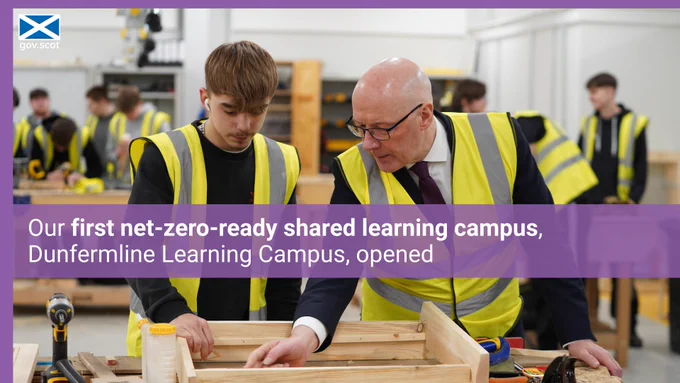 Our first net-zero-ready shared learning campus, Dunfermline Learning Campus, opened.