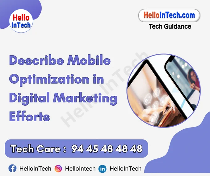 #mobileoptimization #digitalmarketing #responsivewebdesign #mobileseo #mobilefirst #mobilefriendly #pagespeed #mobileads #emailmarketing #mobileux #mobilestrategy #mobileanalytics #mobilecontent #mobileadsuccess #seooptimization #userexperience #mobilewebsite #voiceoptimization #mobiledesign #smartphoneusers #mobileleadgen #conversionoptimization 

𝐏𝐥𝐞𝐚𝐬𝐞 𝐅𝐨𝐥𝐥𝐨𝐰 & 𝐒𝐡𝐚𝐫𝐞 -𝗛𝗜𝗧 𝐓𝐨𝐮𝐫 𝐨𝐧 𝐒𝐨𝐜𝐢𝐚𝐥 𝐌𝐞𝐝𝐢𝐚 𝐏𝐚𝐠𝐞𝐬:

📞 𝗖𝗮𝗹𝗹 𝘂𝘀 𝘁𝗼𝗱𝗮𝘆: 94 45 48 48 48
🌐 𝗪𝗲𝗯𝘀𝗶𝘁𝗲: https://hellointech.com/i-news/
📧𝗘𝗺𝗮𝗶𝗹 𝗜𝗗: hellointech.com@gmail.com
👉 𝗙𝗮𝗰𝗲𝗯𝗼𝗼𝗸: https://www.facebook.com/HelloInTech/
👉 𝗜𝗻𝘀𝘁𝗮𝗴𝗿𝗮𝗺: www.instagram.com/Hello_intech
👉 𝗟𝗶𝗻𝗸𝗲𝗱𝗜𝗻: https://www.linkedin.com/in/hello-intech-19ba10220/
👉 𝗧𝘄𝗶𝘁𝘁𝗲𝗿/𝗫: https://x.com/HelloIntec13514
👉 𝗧𝗲𝗹𝗲𝗴𝗿𝗮𝗺: https://t.me/HelloInTech
👉 𝗪𝗵𝗮𝘁𝘀𝗔𝗽𝗽: https://wa.me/9445484848
👉 𝗪𝗖: https://whatsapp.com/channel/0029VbAfJCsEQIaoPeLZG62Z


