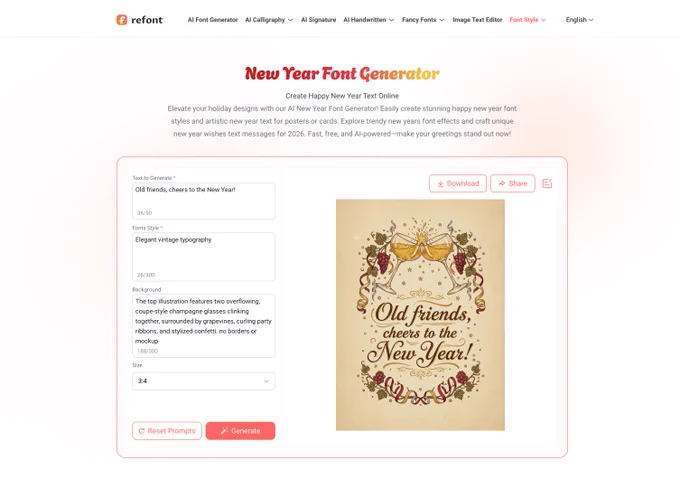 New Year Font Design With AI