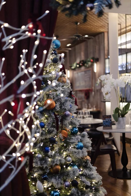 Christmas tree at a seafood restaurant called Matthew’s Kitchen Seafood Restaurant based in Whetstone, North London. Asking followers if they still have their Christmas tree up.