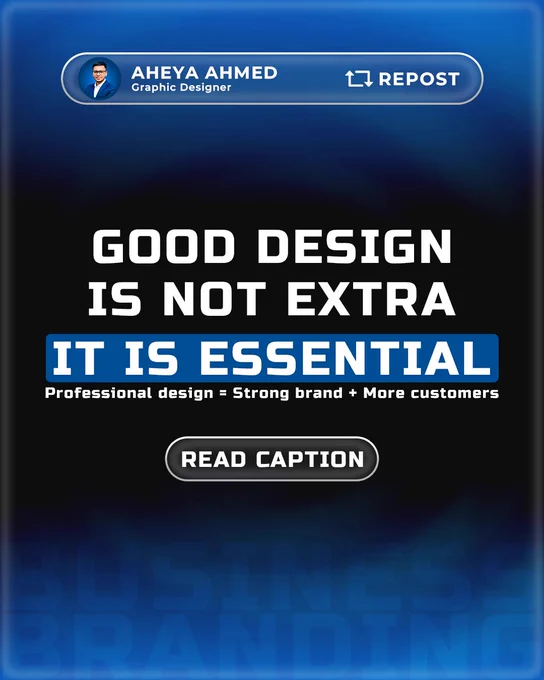 If you want your brand to look professional and convert better,
design is not optional it’s strategic.

📩 DM me to upgrade your brand visuals.