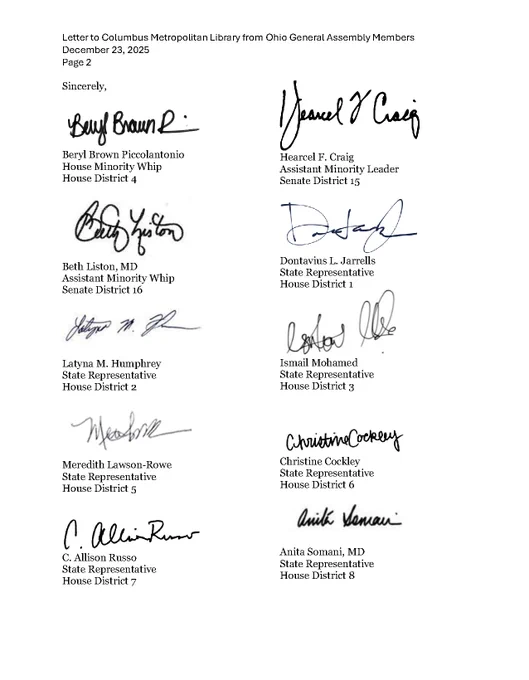 Sincerely,

Beryl Brown Piccolantonio House Minority Whip House District 4

Beth Liston, MD
Assistant Minority Whip Senate District 16

Latyna M. Humphrey State Representative House District 2

Meredith Lawson-Rowe State Representative House District 5

C. Allison Russo State Representative House District 7
 
Hearcel F. Craig
Assistant Minority Leader Senate District 15

Dontavius L. Jarrells State Representative House District 1
 
Ismail Mohamed State Representative House District 3

Christine Cockley State Representative House District 6

Anita Somani, MD State Representative House District 8