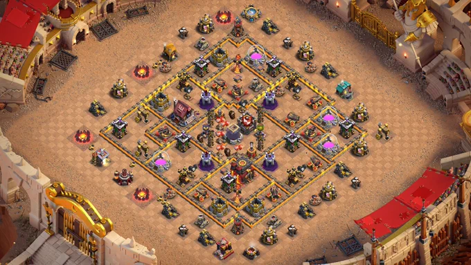 Base 5 : TH10 Hybrid Anti-3 Star Base with Protected Hero Core