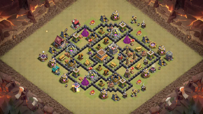 Base 3 : TH8 Anti-Dragon Base for War & Ranked Mode Battles