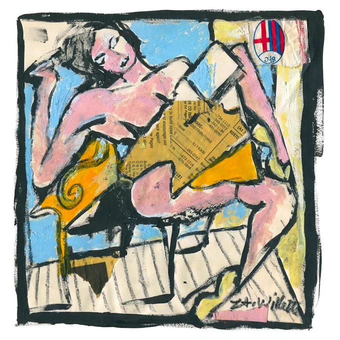 Untitled #824: 
20×20 cm, mixed-media on paper, 1986.