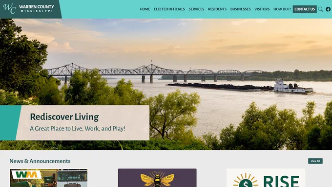 Warren County website homepage screenshot
