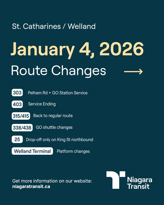 January 4 route changes