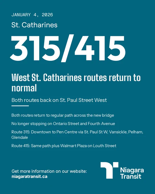 315/415 routes return to regular service.